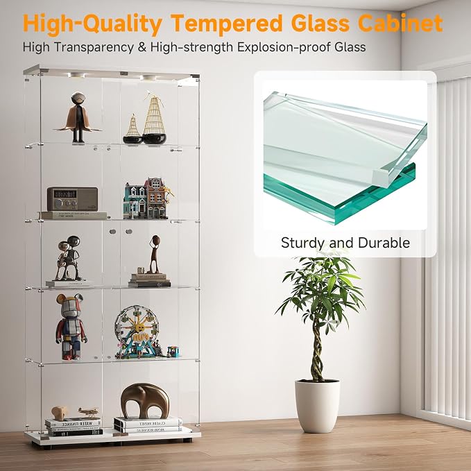 5-Tier Tempered Glass Display Cabinet - Image 4