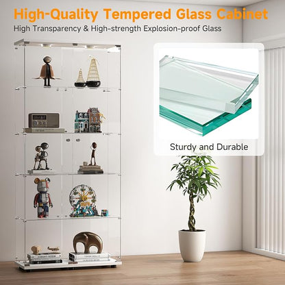 5-Tier Tempered Glass Display Cabinet - Image 4