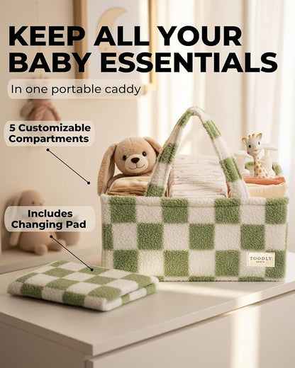 Checkered Diaper Caddy Organizer - Image 2