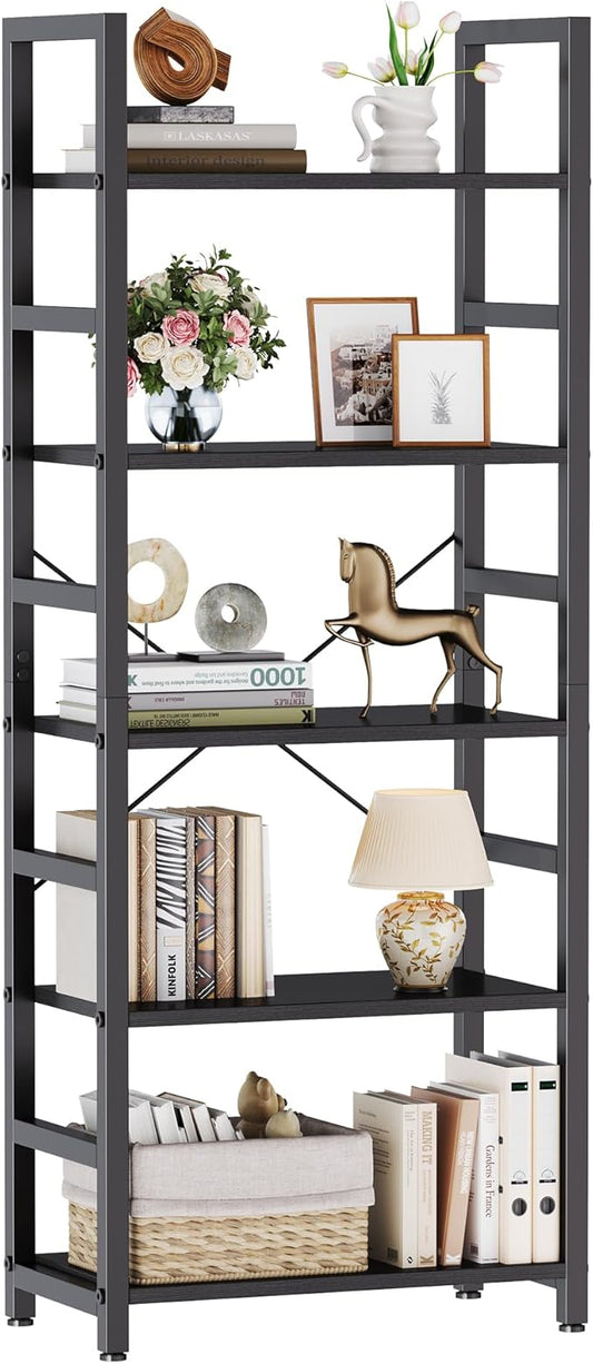 DUMOS 5-Tier Bookshelf, Modern Tall Bookcase Book Shelf | Open Storage Display by DumosLifestyle