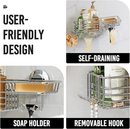 LEVERLOC Shower Caddy Suction Cup, Shelves - Image 6