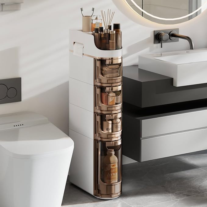 VECELO 4-Tier Slim Bathroom Storage Cabinet by VECELO