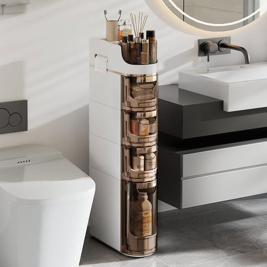 VECELO 4-Tier Slim Bathroom Storage Cabinet by VECELO