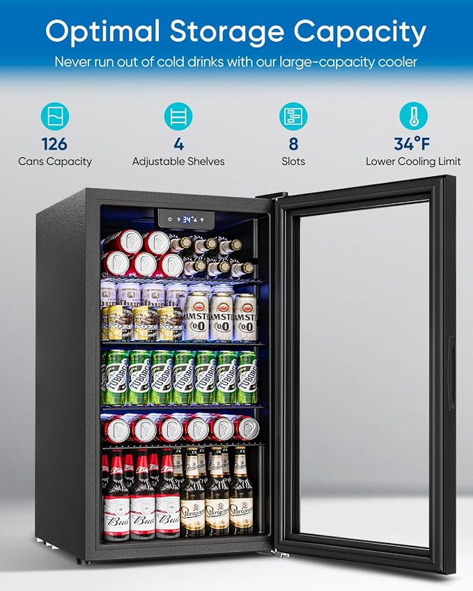 3.2 Cu.Ft Mini Fridge with Glass Door - Image 2