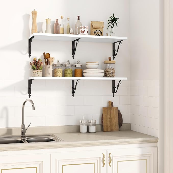 36 Inches Floating Shelves, Rustic Long Wall Shelves, 12 Inch Deep Book Shelf - Image 5
