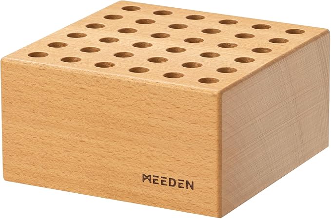 MEEDEN Beechwood Pencil and Brush Holder: 36 Holes Paint Brush Storage by MEEDEN