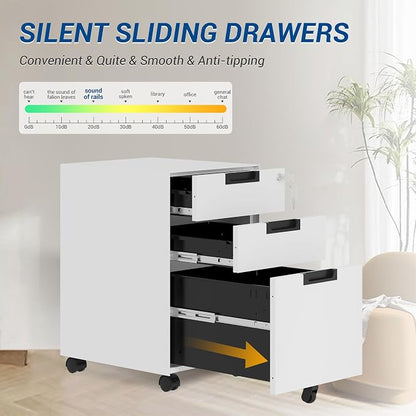 3 Drawer Vertical File Cabinets, Mobile Filling Cabinet - Image 5