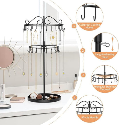 iDavosic.ly 2 Tier Rotating Necklace Organizer - Image 5