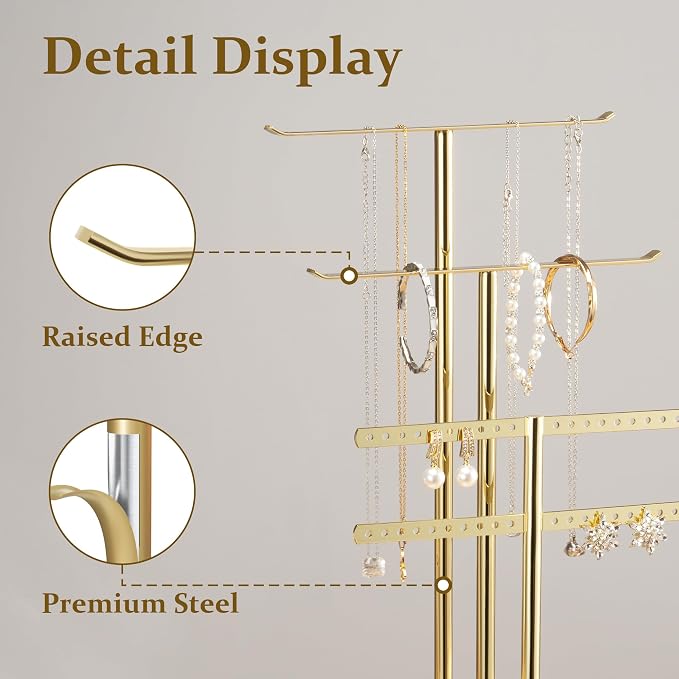 pickpiff Jewelry Stand Organizer Necklace Holder- 12.5" Sturdy Earring and - Image 3