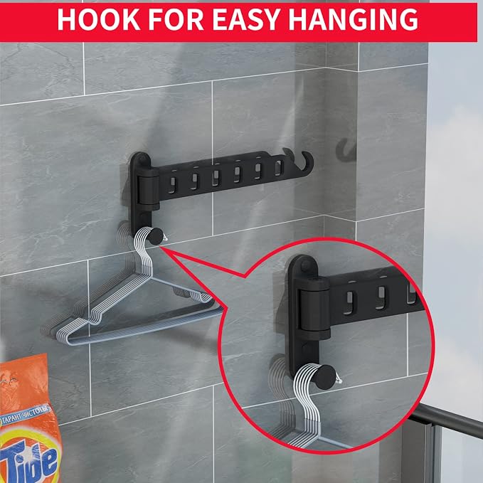 JOOM Laundry Drying Rack Wall Mounted Clothes Drying Rack Clothes Hanger Grey 2 - Image 8
