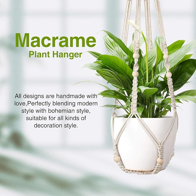 LEWESU Macrame Plant Hanger Indoor Set of 2 - Image 4