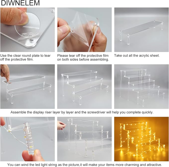 DIWNELEM 5 Tier Acrylic Risers - Image 3