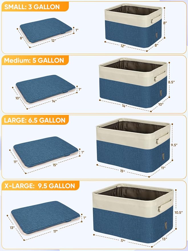 BALEINE 4 Pack Fabric Storage Bins - Image 2