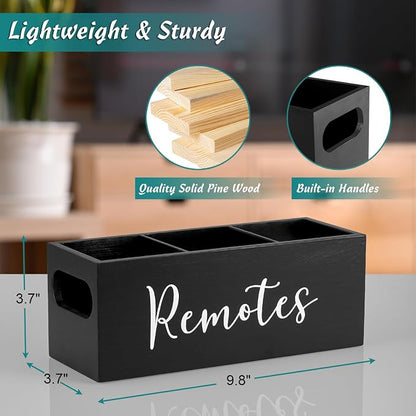 DRASTAR Remote Control Holder, Wood TV Remote Holder, Remote Storage Caddy - Image 3