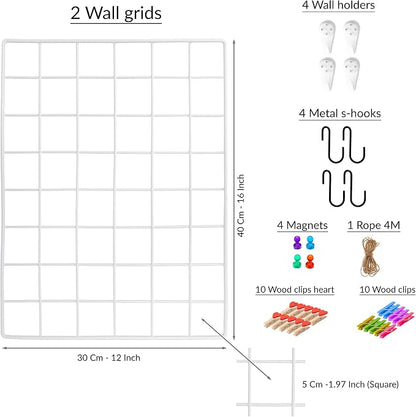 2 Pack Wire Wall Grid Panel | Photos & Pictures Display Grid Wall Panels | White - Image 2