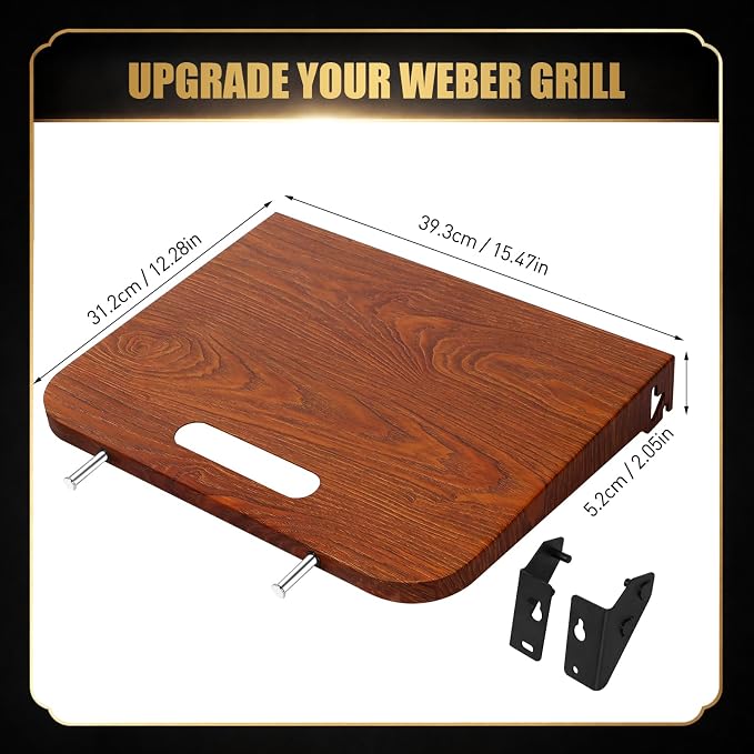 QuliMetal Foldable Side Shelf for Weber Searwood 600/600XL and Smoque/SmoqueXL - Image 2