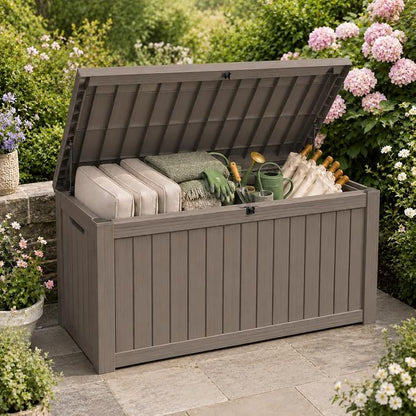 182 Gallon Outdoor Deck Storage Box, Large Waterproof Resin Patio Storage Box - Image 8