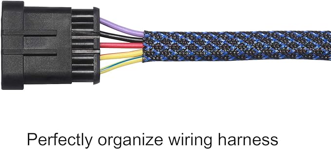 100ft - 1/2 inch PET Expandable Braided Sleeving – BlackBlue – Alex Tech - Image 3