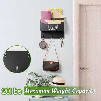 DRASTAR Mail Organizer Wall Mounted, Wooden Mail Sorter & Key Holder - Image 5