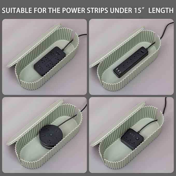 Green Cable Management Box, Power Strips Hider Cover Under TV and Desk - Image 4