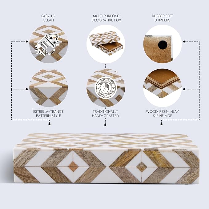 Handicrafts Home White Decorative Storage Box - Image 2