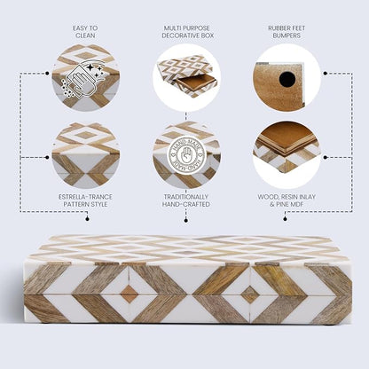 Handicrafts Home White Decorative Storage Box - Image 2