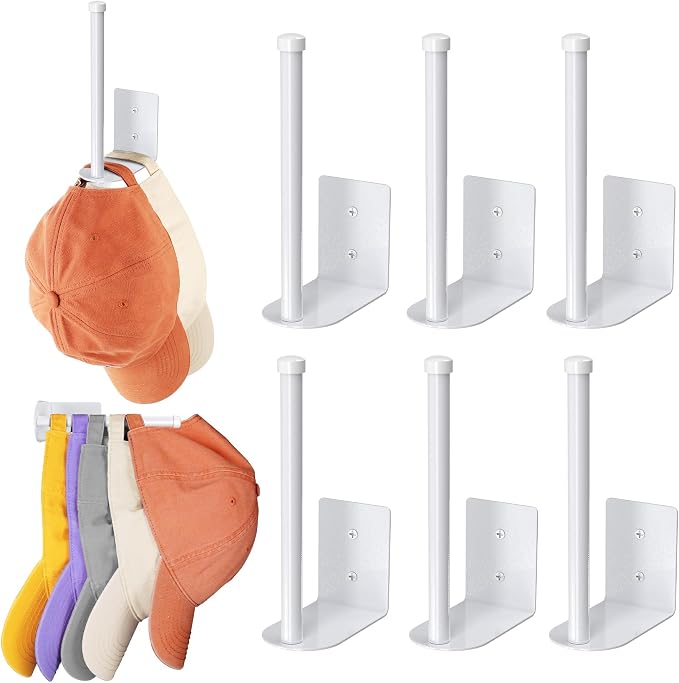 Durmmur 6 Pack Hat Racks for Baseball Caps, Stainless Steel Hat Organizer for by Durmmur