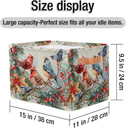 Basket Storage Bins Cardinal Christmas Xmas Rectangle Cube Basket Box Kids - Image 4