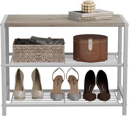 HOMEFORT 3-Tier Shoe Rack, Shoe Storage Shelf, Industrial Shoe Tower, Narrow - Image 9