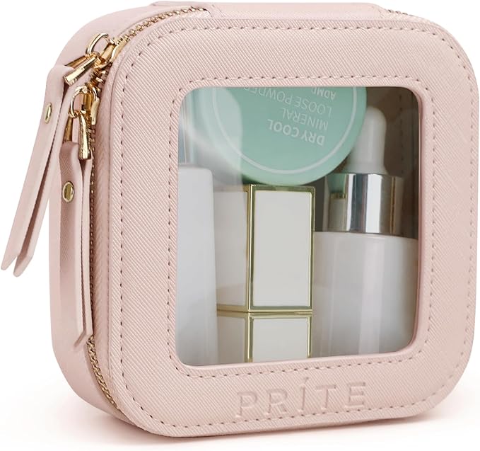 Prite Small Makeup Bag for Women Portable Clear Makeup Bag Cute Mini Waterproof by Prite