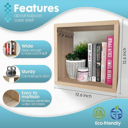 Cube Floating Shelves Set2, Display Shelves Wall Mount 7.75" D x 12.5" W x - Image 3