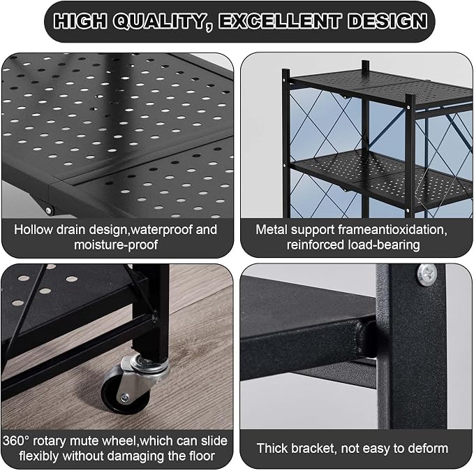 GlowSol 5 Tiers Folding Storage Shelves - Image 6