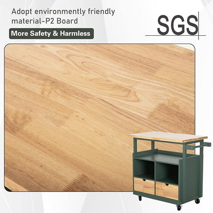 PHI VILLA Kitchen Island Cart on Wheels - Image 7