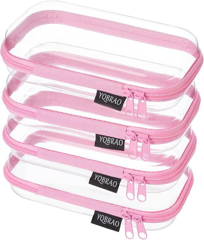 YQBRAO 4-Pack Clear Hard Shell Zipper Case, 1.2mm Ultra-Thick Diaper Bag by Unknown