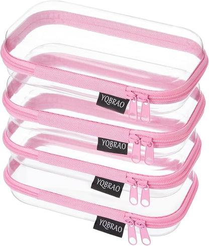 YQBRAO 4-Pack Clear Hard Shell Zipper Case, 1.2mm Ultra-Thick Diaper Bag by Unknown
