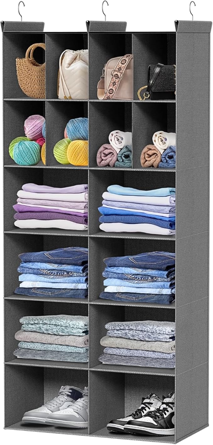 Ofiray-home 6 Tier Hanging Closet Organizer, 16 Compartments Sweater Organizer by Ofiray-home
