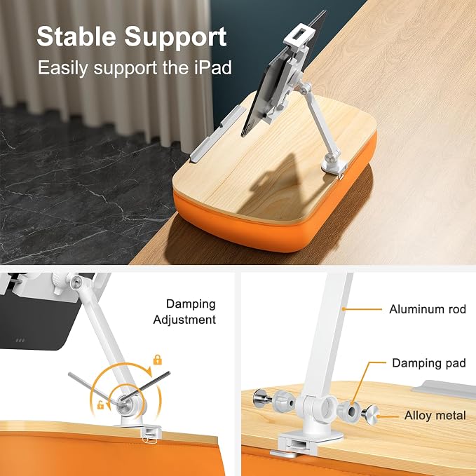 Cozy Kindle Pillow Stand with 360° Adjustable Tablet Holder, Wooden Panel - Image 5
