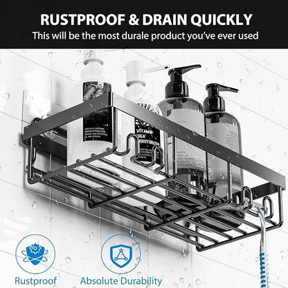 Moforoco Adhesive Shower Caddy Organizer Shelves Rack - Image 3