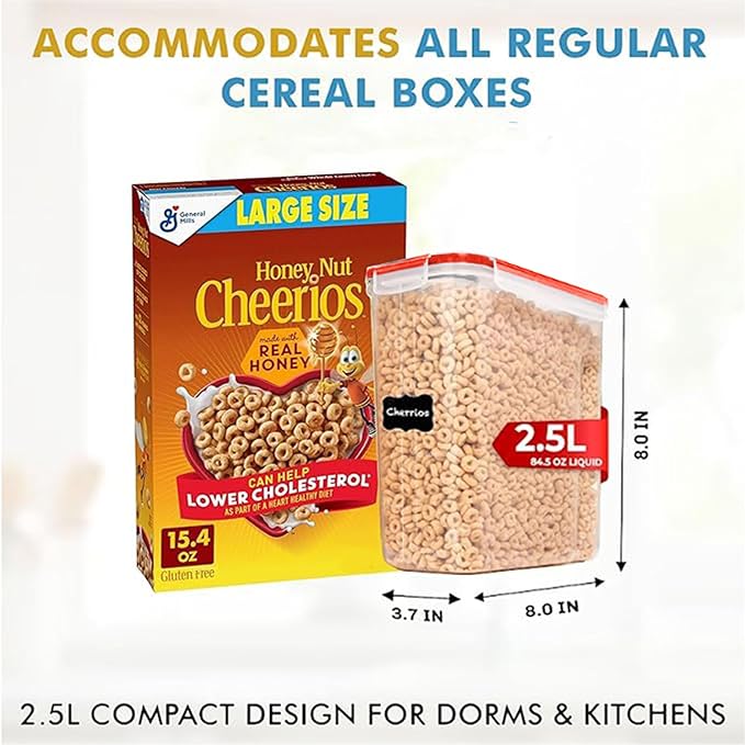 Shazo 2 Pack Small Airtight Cereal Containers Storage - Image 3