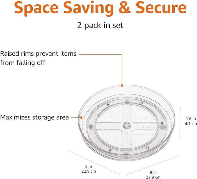 Amazon Basics Clear Lazy Suzan Turntable Organizer - Image 3
