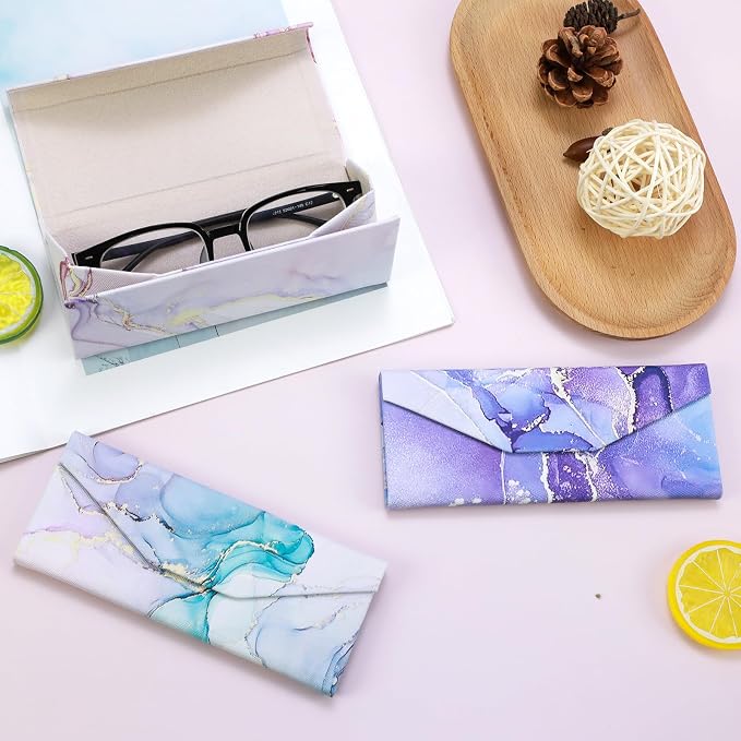Foldable Glasses Case, Magnetic PU Leahter Sunglasses Case, Cute Hard Shell - Image 7