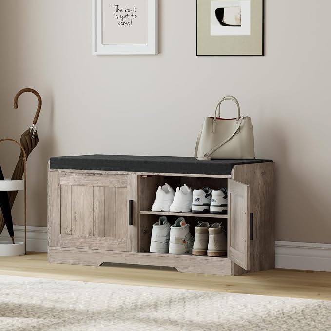 Homleke 2-Tier Storage Bench, Shoe Bench - Image 3