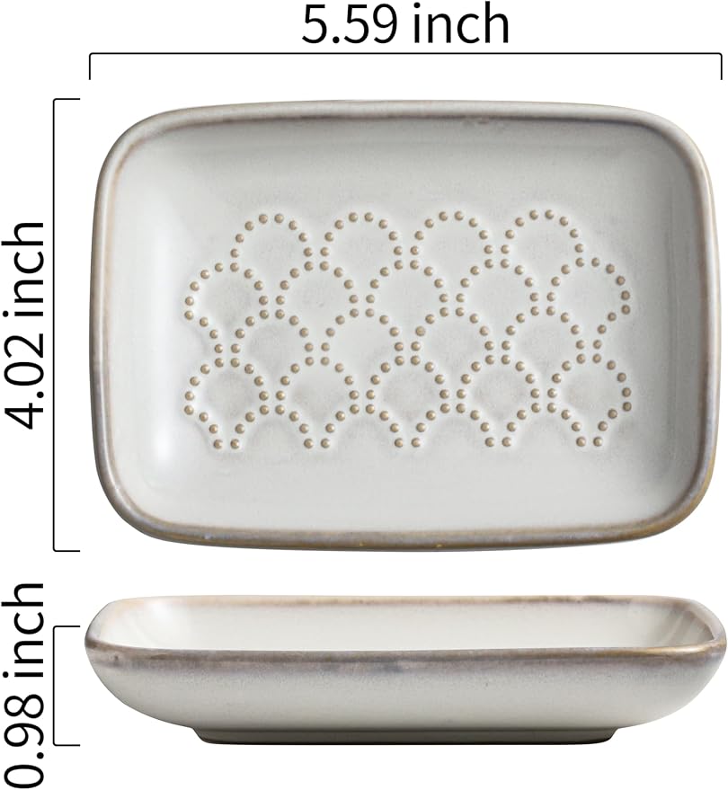 Gomakren Soap Dish for Shower, Christmas Ceramic Soap Dishes for Bar Soap Sponge - Image 2