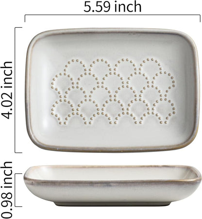 Gomakren Soap Dish for Shower, Christmas Ceramic Soap Dishes for Bar Soap Sponge - Image 2