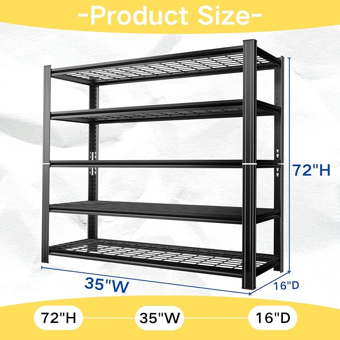 Garage Shelving, Heavy Duty Storage Shelves, Adjustable Boltless Units | Metal - Image 2