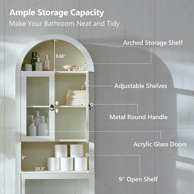IFGET Arched Over The Toilet Storage Cabinet - Image 4