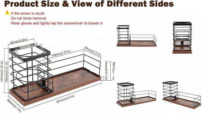 Hair Tool Organizer, Movable Hair Dryer Holder, Hair Styling Tools Storage - Image 2