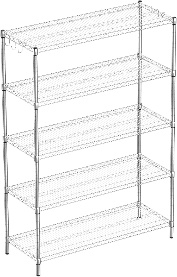 Guan River 5-Shelf Heavy Duty Wire Shelving, Metal Shelf, Sturdy and Durable by GuanRiver
