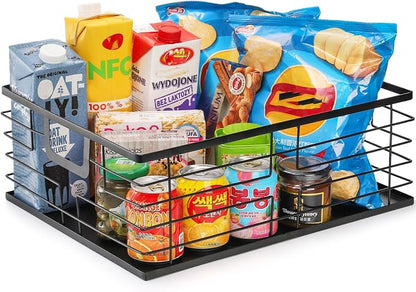 TOPZEA Black Metal Food Storage Basket by TOPZEA