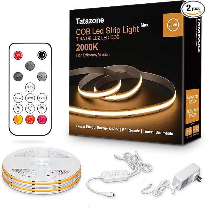 32.8ft Orange Color COB Strip Lights by Tatazone